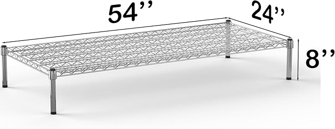 24''W x 54''L x 8''H Chrome Plated Wire Dunnage Rack | Off The Floor Storage