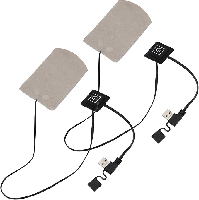 Pilipane Heated Insole, 77-122℉ 2Pcs Heating Pad Composite Fiber Electric Socks Heater Film USB Winter Keep Warm for Outdoor Sports Fishing Camping Heating The Soles of Socks
