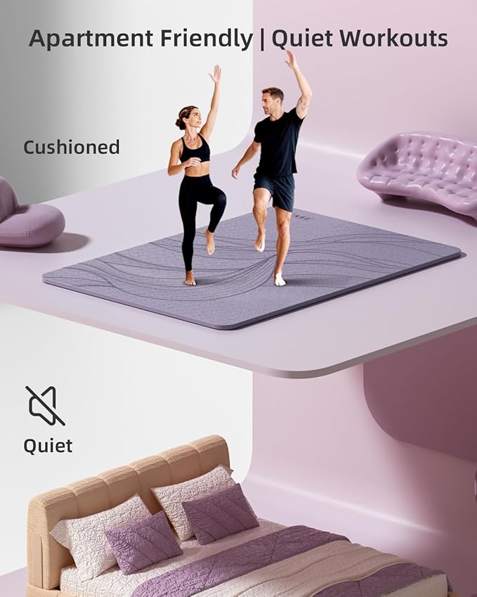 Large Yoga Mat (75.5"x47.6"x0.4"๏ผExtra Wide & Thick 10mm, Non-Slip Exercise Mat, High-Density TPE Mat for Yoga Pilates & Home Gym Workouts