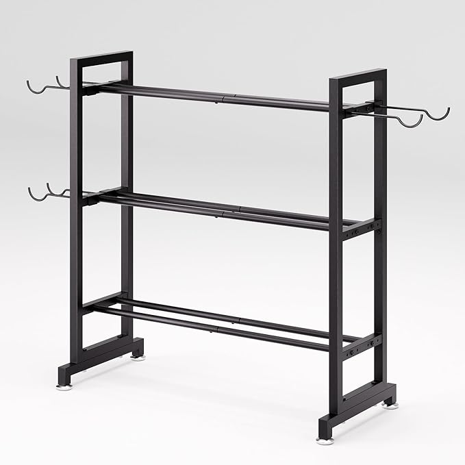 Adjustable 3-Tier Dumbbell Rack – Heavy-Duty Metal Weight Storage Stand for Dumbbells, Kettlebells, and More – Space-Efficient Home Gym Organizer – 396 lb Capacity (Dumbbells Not Included)