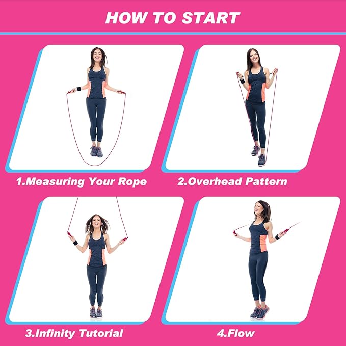 Lewtemi 2 Pcs Flow Rope for Fitness Double Woven Workout Rope Adjustable Length Flow Jump for Working out Men Women Training Exercise Gym Indoor Outdoor Beginner, 9 ft