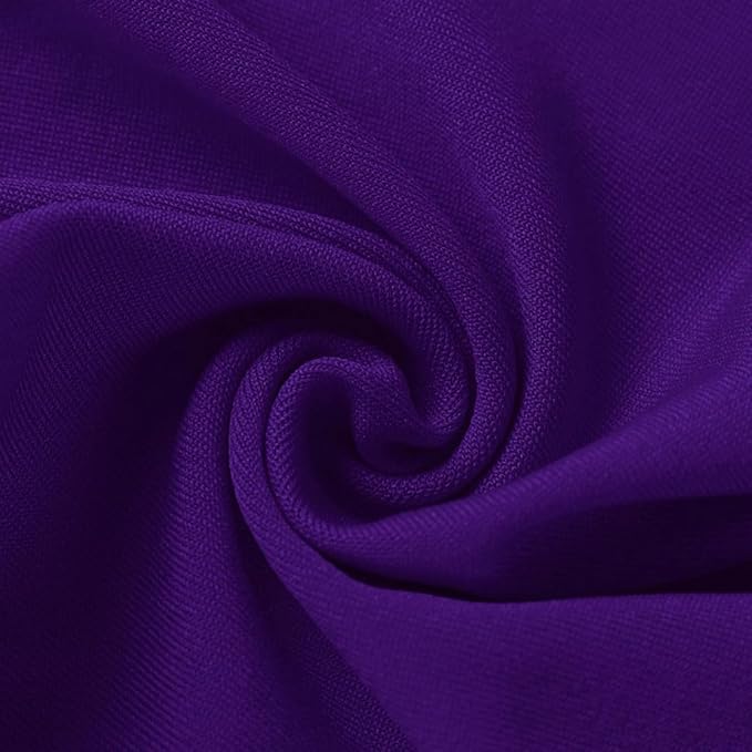 Purple Chair Sashes 50 Pack with Gold Buckle Slider, Spandex Chair Bows Bands for Folding Chairs Wedding Party Birthday Décor