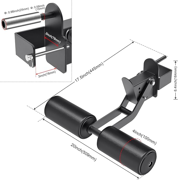 Nordic Hamstring Curl Attachment, Dip Bar, Belt Squat & Safety Spotter Arms for 2"x2" & 3"x3" Power Racks, Home Gym Strength Training Accessories