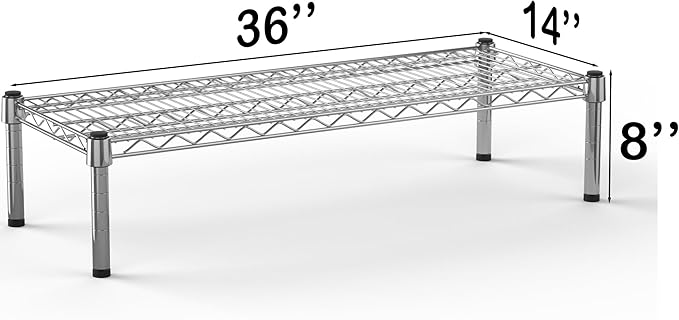14''W x 36''L x 8''H Chrome Plated Wire Dunnage Rack | Off The Floor Storage