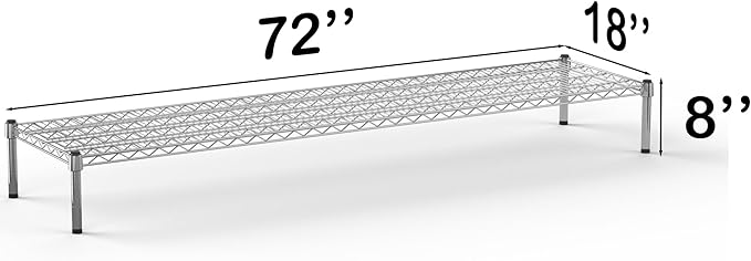 18''W x 72''L x 8''H Chrome Plated Wire Dunnage Rack | Off The Floor Storage
