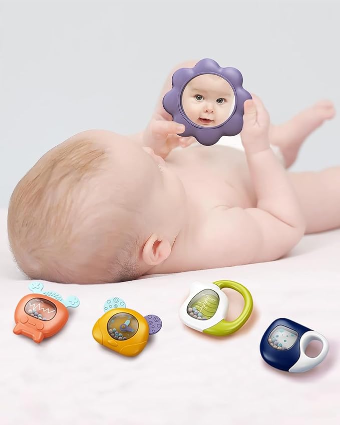 dearlomum Baby Play Mat Gym, Funny Play Piano Tummy Time Activity Mat with 5 Infant Sensory Toys, Music and Lights, Boy & Girl Gifts for Newborns 0 to 3 6 9 12 Months(New Blue)
