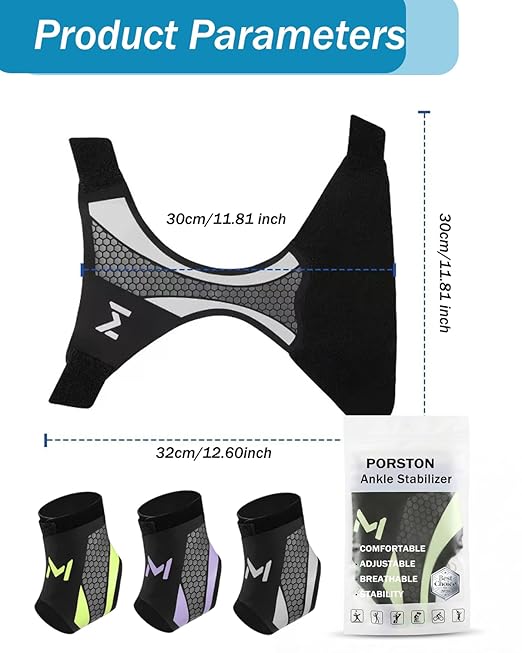 2-Pack Ankle Brace for Men & Women,Adjustable Lace up Ankles Sock,Basketball Ankle Stabilizer with Straps,Orthopedic Compression Sleeve for Plantar Fasciitis Relief,Tendonitis,Sprained (Purple)