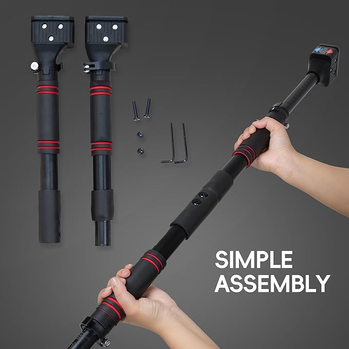 leikefitness Pull-Up Bar For Door Frame Chin Up Bar Upper Body Workout Adjustable Portable Training Pull-Up Bars Bars without Screw - Adjustable Width Locking Mechanism