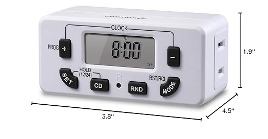 Fosmon 7 Day Digital Timers for Electrical Outlets, Indoor Plug-in Light Timers Switch Programmable, Electric Wall Plug for Lamp, Grow Reptile Lights, Aquarium, 15A/1875W, Grounded