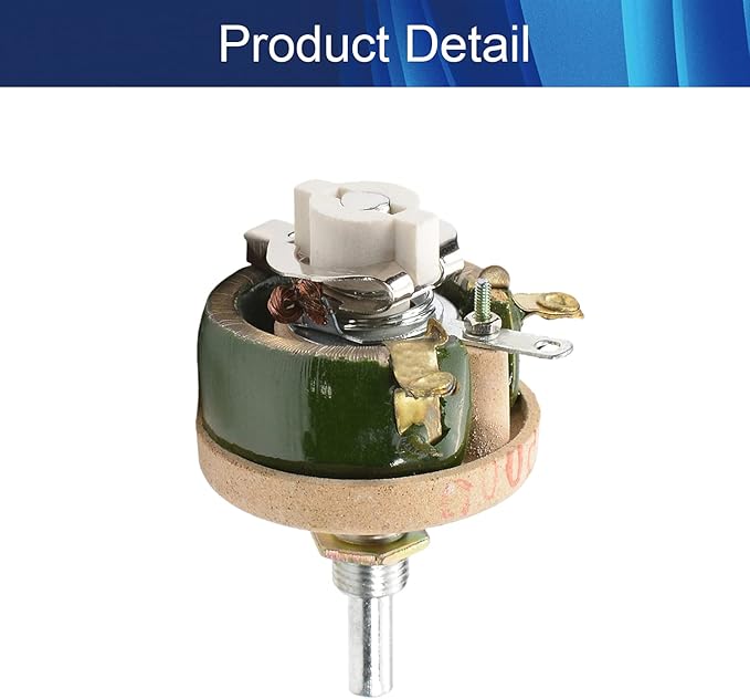 Jutagoss 25W 500 Ohm Rheostat, Wirewound Ceramic Potentiometer, Round Variable Sliding Resistor with Black Knob, Adjustable Resistor 1Pc