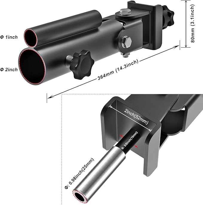 SELEWARE Power Cage Landmine Attachment, T Bar Row Landmine Attachment and Belt Squat Lever Arm for 2" x 2" or 3" x 3" Power Rack, V Bar Row Landmine Handle, Fits 1"/2" Barbells & Weight Plates