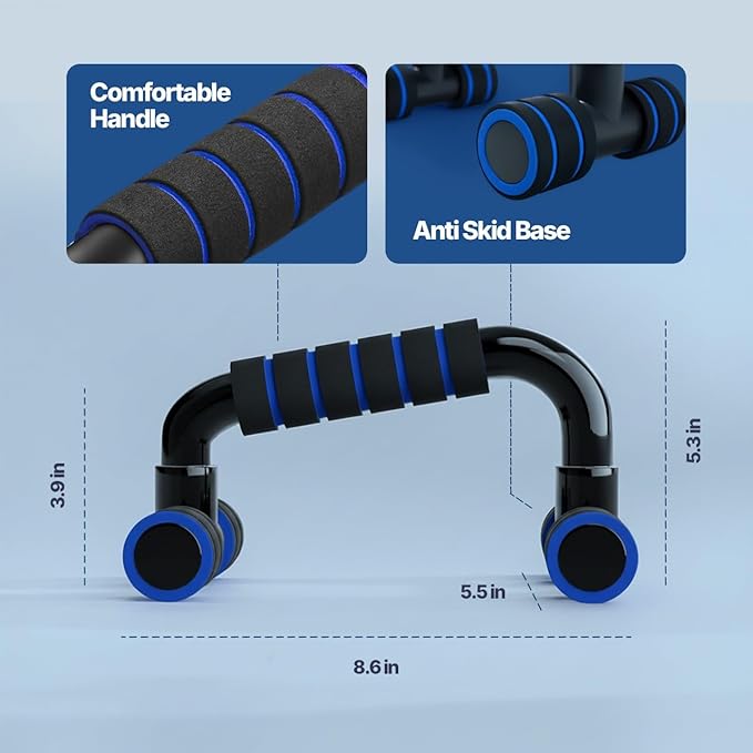 Perfect Push Up Handles for Floor 1 Pair | Home Workout Equipment for Men | Pushup Bar | Calisthenics Parallettes | Handstand Bars | Home Fitness Portable Workout Equipment | Strength Training | Gym Equipment for Home Gym Essentials