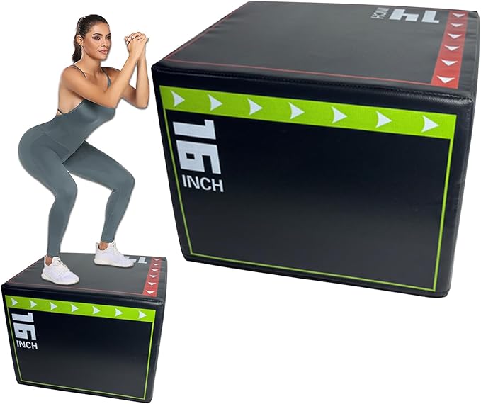 Box Jumps for Home Gym - Non-Slip Shockproof Plyometric Jump Box | Wear-Resistant Fitness Training Equipment for Jumping, Cardio, Leg Strength & Agility Workouts in Home, Gym & Sports Studios