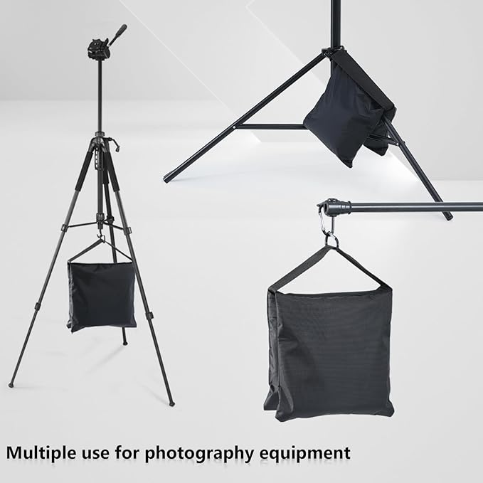 ABCCANOPY Photography Sandbag for Video Stand, Heavy Duty Weight Bags for Light Tripod, Camping Chair, 8 Packs (Black) No Sand