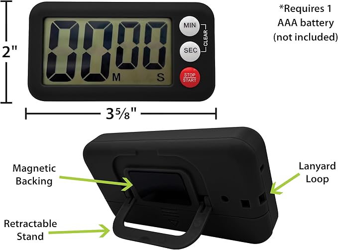 Teacher Created Resources Black Magnetic Digital Classroom Timer (TCR21041)