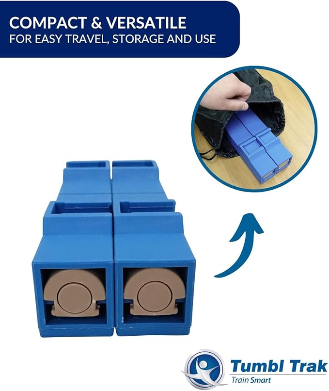 Tumbl Trak Portable Parallette Bars, Blue