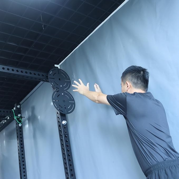 MARLANG Metal Double Wall Ball Target with Extension Medicine Ball Target Rack Mounted Power Cage Attachments for Strength Endurance Arm Triceps Biceps Workouts