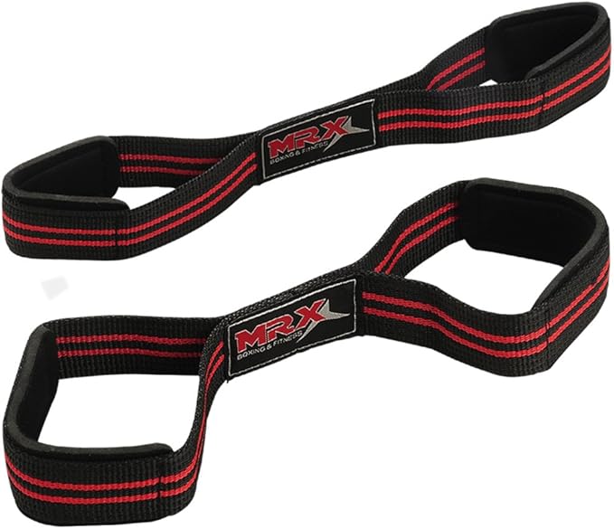 MRX Power Weight Lifting Gym Wrist Strap Figure 8 Wraps Hand Bar Bodybuilding Training Straps Workout