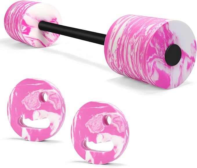 29.3’’ Swimming Barbell with Water Exercise Discs Swim Dumbbell High Density EVA Foam Aquatic Exercise Equipment Swimming Aid for Adults