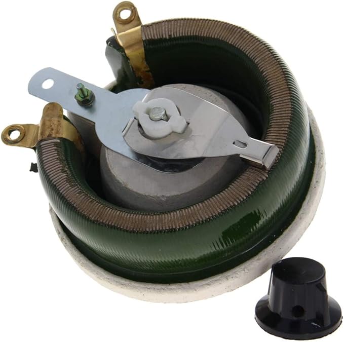 Jutagoss 150W 200 Ohm Rheostat, Wirewound Ceramic Potentiometer, Round Variable Sliding Resistor with Black Knob, Adjustable Resistor 1Pc