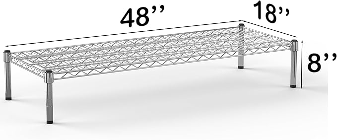 18''W x 48''L x 8''H Chrome Plated Wire Dunnage Rack | Off The Floor Storage