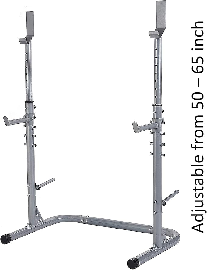 BalanceFrom RS 60 Multifunctional Workout Station Adjustable Olympic Workout Bench with Squat Rack, Leg Extension, Preacher Curl, and Weight Storage, 800-Pound Capacity, Gray
