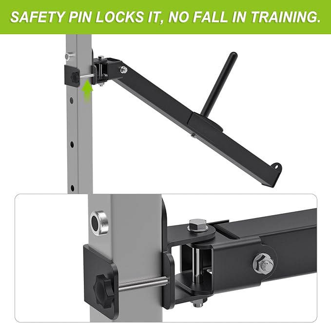 SELEWARE Power Cage Landmine Attachment, T Bar Row Landmine Attachment and Belt Squat Lever Arm for 2" x 2" or 3" x 3" Power Rack, V Bar Row Landmine Handle, Fits 1"/2" Barbells & Weight Plates