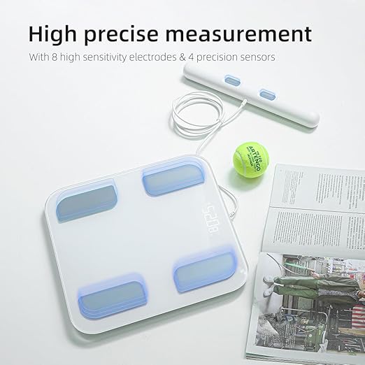Fitdays Smart Scale for Body Weight and Fat Percentage FSA&HSA Eligible, 8-Electrode Digital Bathroom Scale with BMI, Body Fat & Muscle Mass to 28 Body Composition and Printable Body Analysis Report