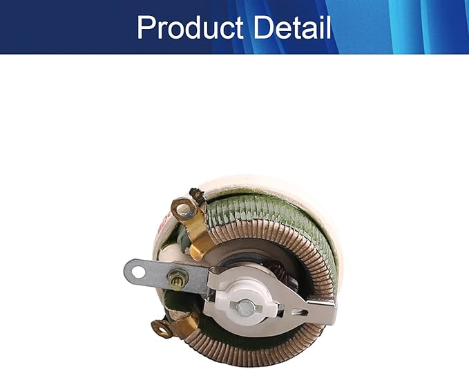 Jutagoss 50W 50 Ohm Rheostat, Wirewound Ceramic Potentiometer, Round Variable Sliding Resistor with Black Knob, Adjustable Resistor 1Pc
