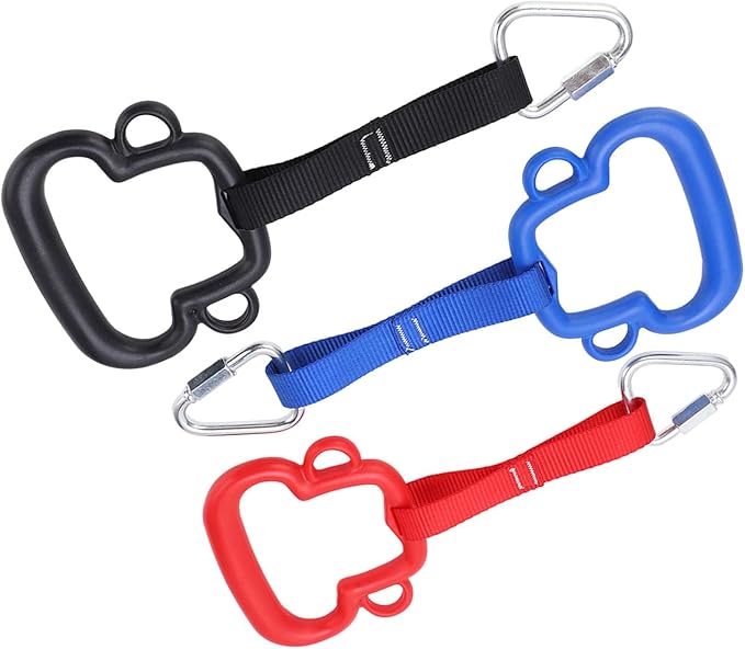 VGEBY Hanging Rings, Load Bearing 200Kg Outdoor Gymnastic Rings Children Swing Rings Monkey Shape Climbing Ring Climbing Training Equipment Children's Outdoor Entertainment Supplies