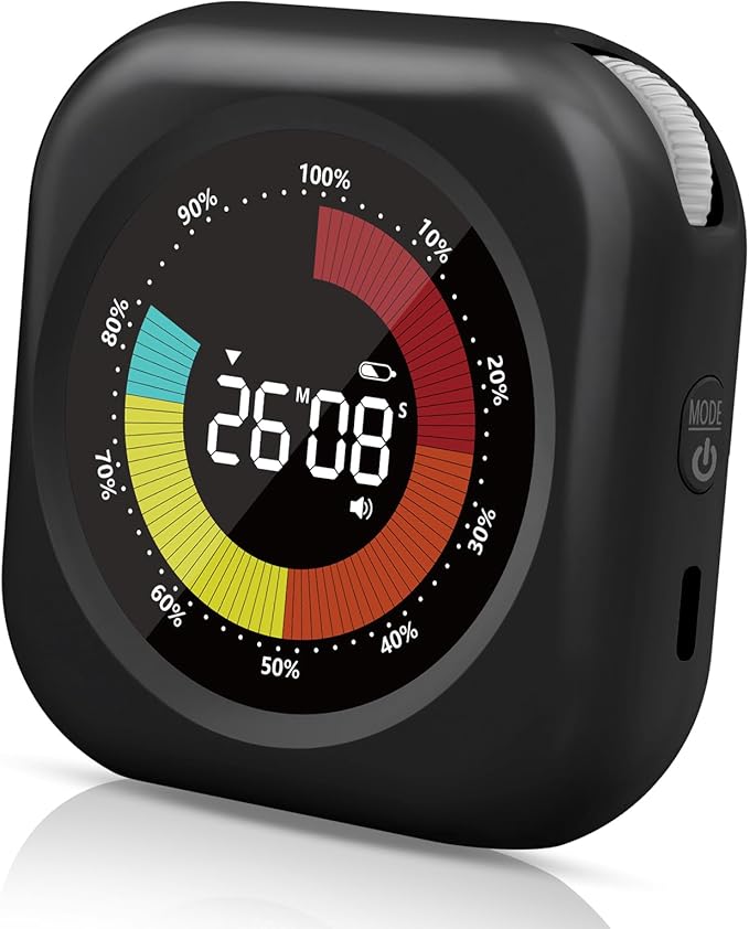PERSUPER Visual Timer for Kids, 10 Hours Countdown/Up, with Rechargeable, 3 Volume Levels, 3 Brightness Display, and Magnetic, Homeschool Study Tool, Large Digital Timers for Classroom, Kitchen