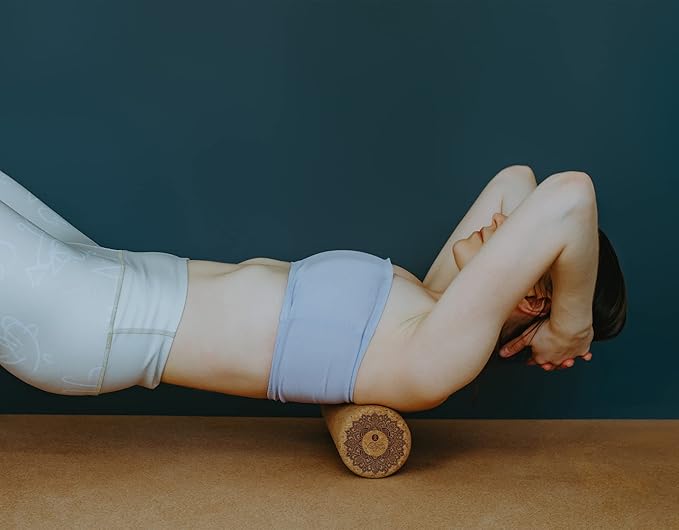 Yoga Design LAB | The Cork Roller | Release Tight Muscles, Improve Circulation, Decrease Soreness, Massages Tissue | Ideal for All Areas of the Body arms, Legs, Back | Travel Friendly (Mandala Tonal)