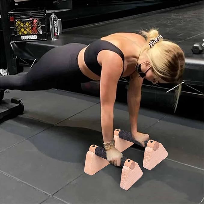 Wooden Parallettes Bars for Calisthenics - Handstand Push Up Bars for Training, L-Sit & Dip Workouts - Portable Fitness Equipment for Home Gym