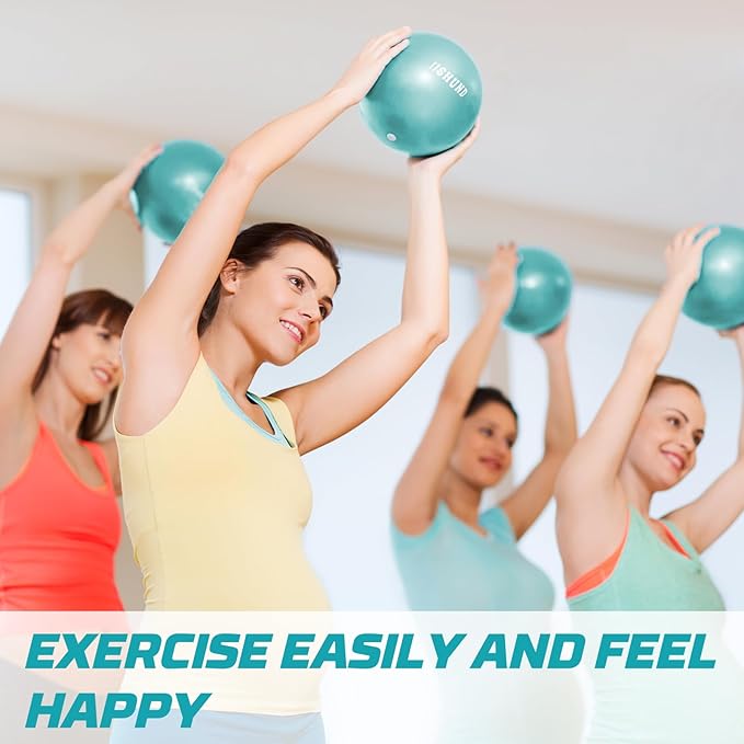 jjshund Pilates Ball, 9 Inch Small Exercise Mini Soft Workout Yoga Ball with Exercise Guide, for Home Gym Yoga, Pilates, Core Training, Workout, Balance, Stability