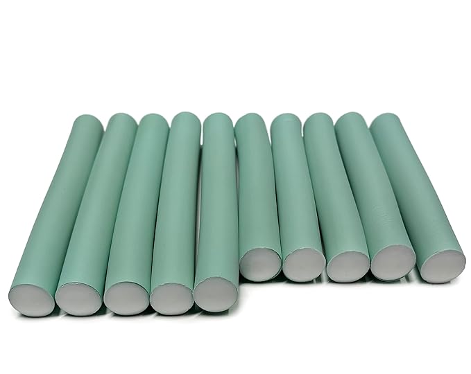 My Beauty Spot Flexi Rods Foam Hair Rollers 1" Diameter Professional Salon Quality 10 Pcs Rubber Hair Rollers for Long, Medium and Short Hair (Blue)