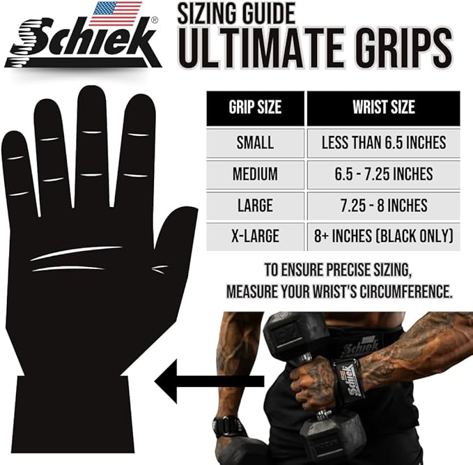 Schiek Sports Model 1907 Platinum Edition Ultimate Grips - 3 in 1 Weight Lifting Straps Wrist Wraps and Grip Pads - Secure Non Slip Control and Comfort for Strength Training