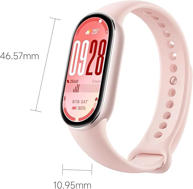 XIAOMI Mi Smart Watch Band 10, 5ATM Waterproof Fitness Step Tracker Sports Digital Smart Watch Health Band for Men Women, 1.72" AMOLED Display, 150+ Sports Modes 24/7 Sleep Monitor (Mystic Rose)