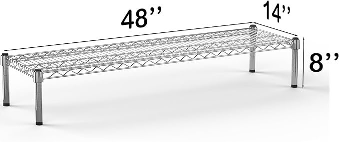 14''W x 48''L x 8''H Chrome Plated Wire Dunnage Rack | Off The Floor Storage
