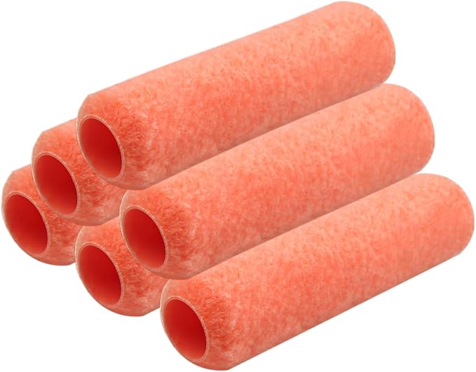 King Origin 9 Inch Paint Roller Covers, 3/8 Nap High Dense Rollers for Smooth & Textured Walls - 6 Pack, Washable & Reusable Paint Roller Kit