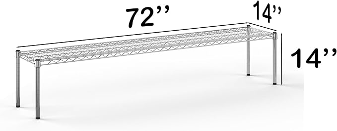 14''W x 72''L x 14''H Chrome Plated Wire Dunnage Rack | Off The Floor Storage