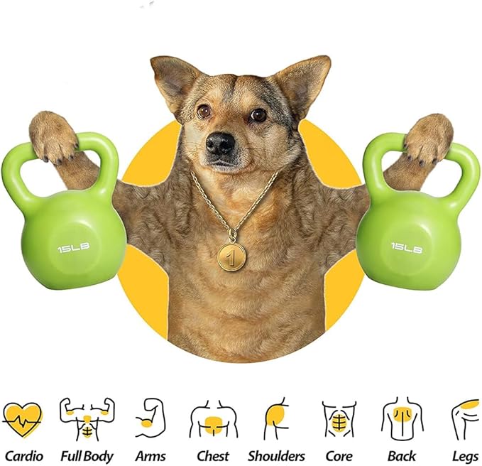 15lbs Kettlebell Set for Women Strength Training Vinyl Coated Kettle Bell with Comfortable Grip Wide Handle Home Gym Workout Weight Lifting Equipment