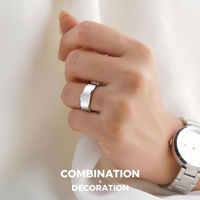 Smart Ring for Women Men Fitness Tracker with Blood Pressure,Heart Rate,Sleep Monitoring,Step Counting,for iPhone and Android,Waterproof smart blood pressure monitor,No Subscription Fees (silver 11)