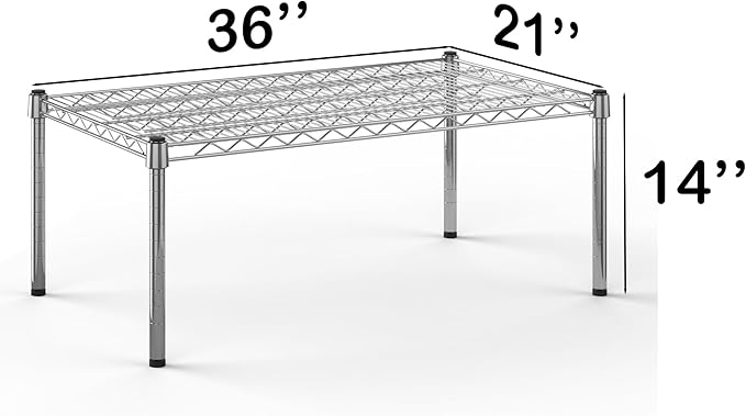 21''W x 36''L x 14''H Chrome Plated Wire Dunnage Rack | Off The Floor Storage