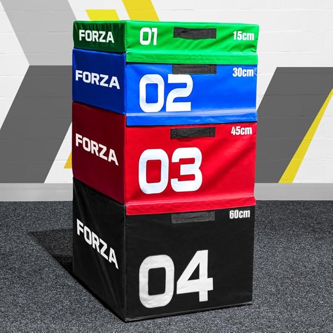 FORZA Plyometric Jump Box - Premium Soft Foam Exercise Step & Box Jump - 6in, 12in, 18in, 24in or Complete Set
