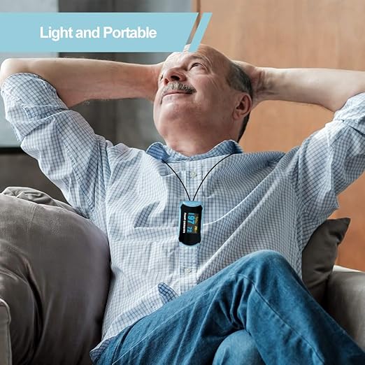 Easy@Home Fingertip Pulse Oximeter: SpO2 Blood Oxygen Saturation Meter and Heart Rate Monitor - Portable OLED Rotatable Display with Batteries Included Lanyard -EHP029