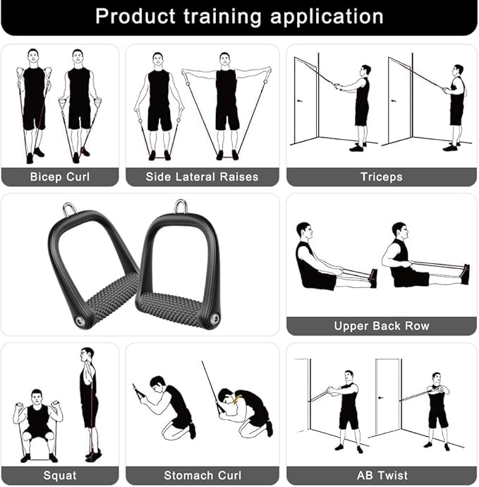 BeneLabel D Handle Cable Attachment, Cable Attachments for Gym, Non-Slip and Comfortable Grip, Solid Aluminum Alloy Handle, Suitable for Home and Gym