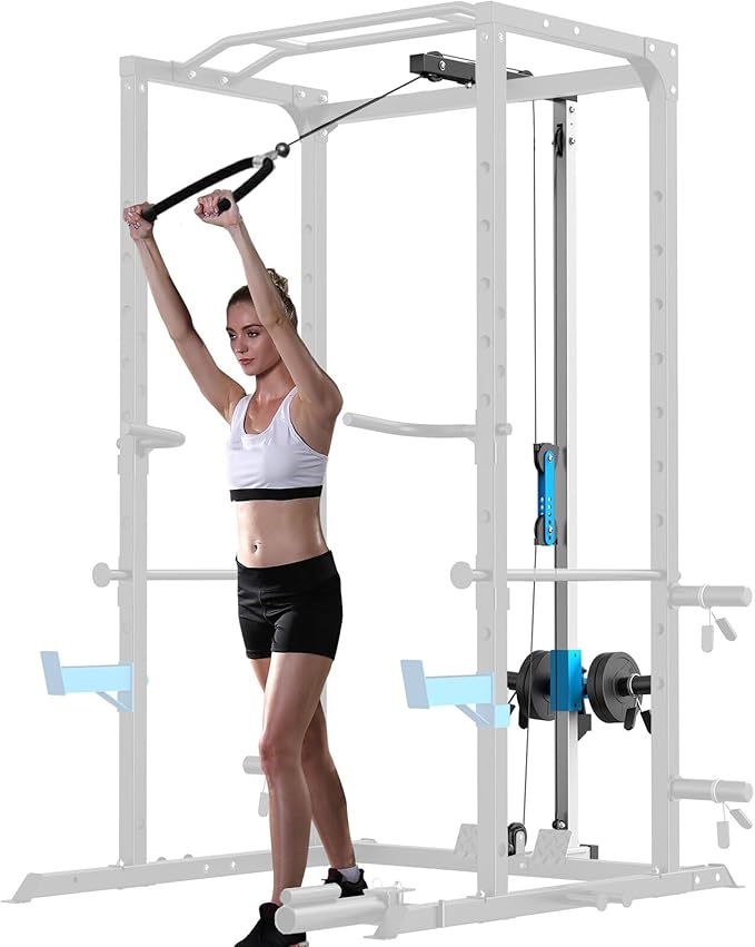 ULTRA FUEGO LAT Pull Down Attachment for Power Cage, Multi-Functional Power Rack Optional Cable Pulley System for Home Gym, Addition for ULTRA FUEGO Power Cage(LAT Pull Down Attachment Only)