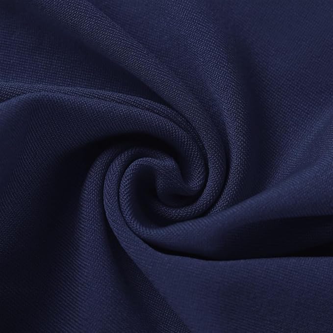 50 Pack Navy Blue Chair Sashes with Gold Buckle Slider, Spandex Dark Blue Bands Bows for Folding Chairs Gender Reveal Banquet Décor