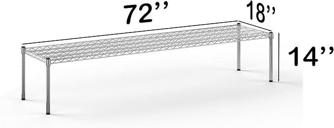 18''W x 72''L x 14''H Chrome Plated Wire Dunnage Rack | Off The Floor Storage