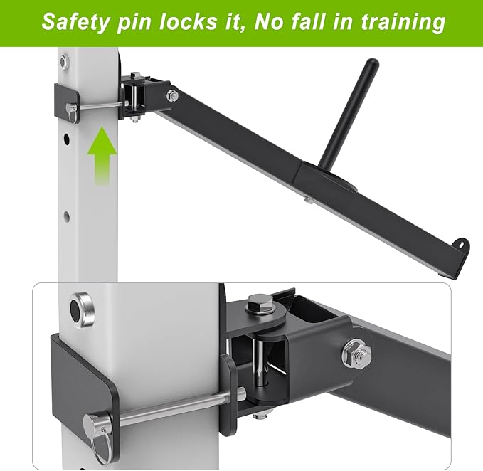 SELEWARE Power Cage Landmine Attachment, T Bar Row Landmine Attachment and Belt Squat Lever Arm for 2" x 2" or 3" x 3" Power Rack, V Bar Row Landmine Handle, Fits 1"/2" Barbells & Weight Plates